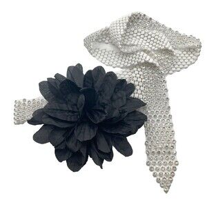 FREE PEOPLE Royce White Rhinestone Mesh Style Choker Wrap Y2K Style 21"